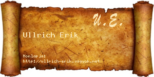 Ullrich Erik névjegykártya
